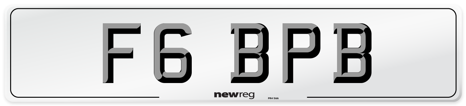 F6 BPB Number Plate from New Reg